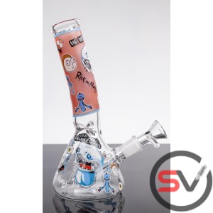 RICK AND MORTY MR MEESEEKS GLASS BEAKER 8inch (GLOW IN DARK)